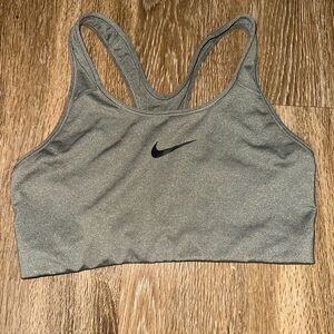 Nike Gray Sports Bra Moisture-Wicking Racerback
